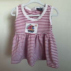 12M ‘Sailor Girl’ Striped Red & White  Tank Dress